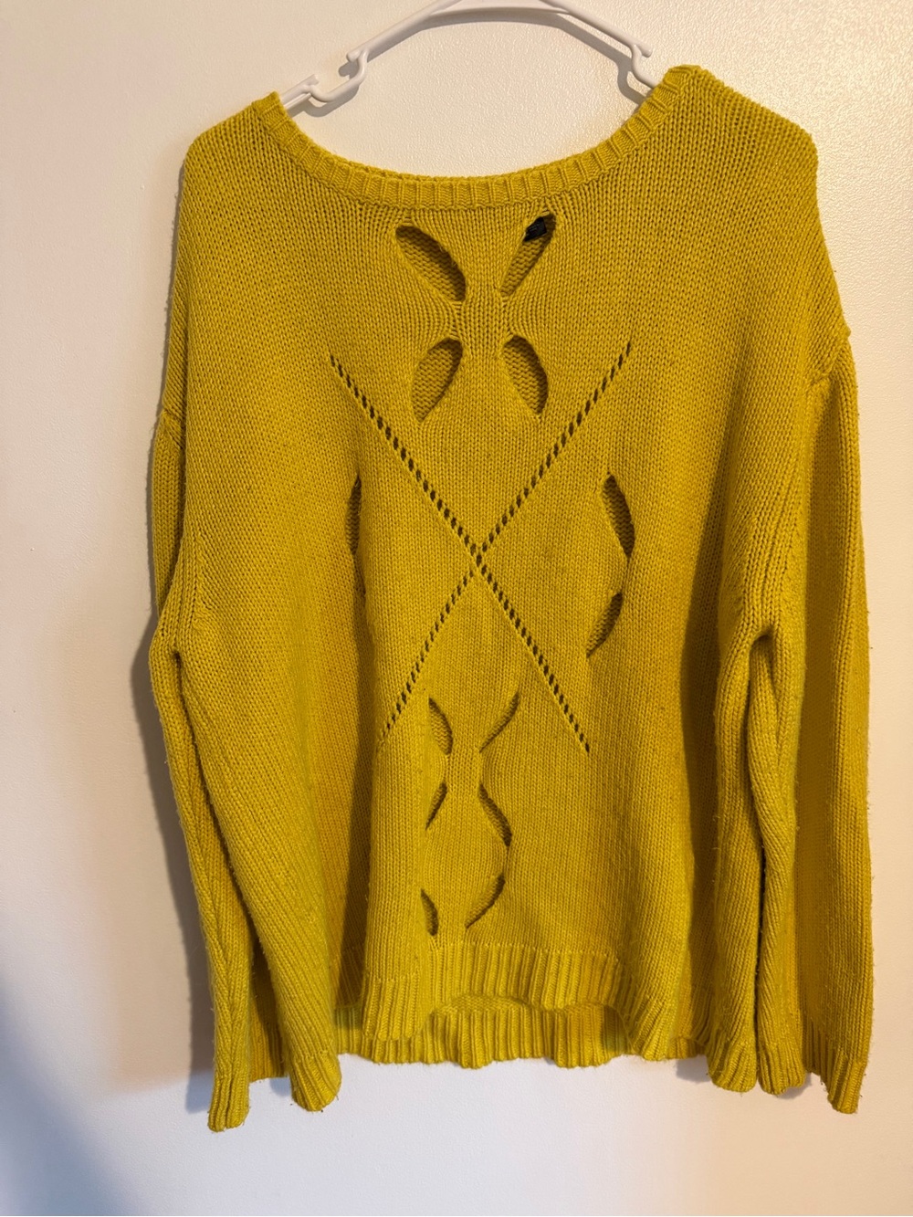Insight Oversized Cutout Yellow Chunky Sweater
